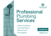 Professional Plumbing Service Postcard Design