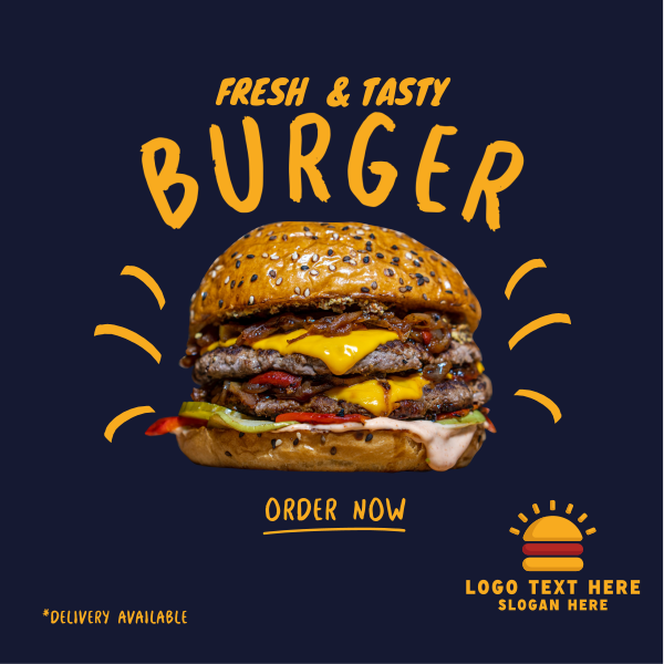 Double Cheese Burger Instagram Post Design Image Preview