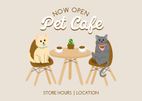 Pet Cafe Opening Postcard Design