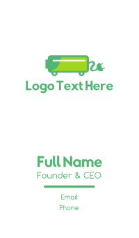 Green Electric Car Charger Business Card Design