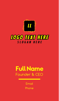 Comic Title Business Card Design