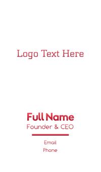 Red Typeface Business Card Design