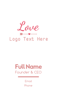 Love Wedding Wordmark Business Card Design