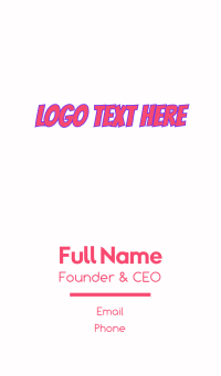 Fun Party Text Business Card Design