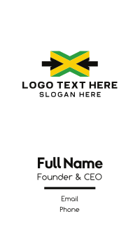 Jamaican Flag Letter X Business Card Design