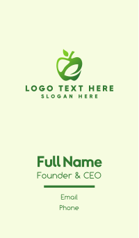 Green Apple Leaf Business Card Design