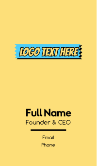 Comic Strip Wordmark  Business Card Design