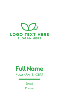 Green Leaf Cup Business Card Design