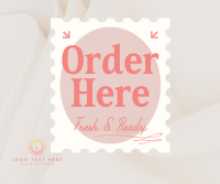 Simple Order Here Facebook Post Design