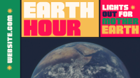 Mondrian Earth Hour Reminder Facebook Event Cover Design