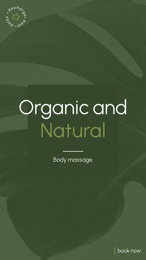Organic Body Massage Facebook Story Design