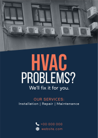 Serving You Excellent HVAC Service Poster Design