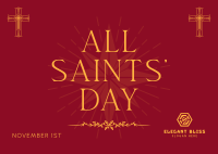 Solemn Saints' Day Postcard Design