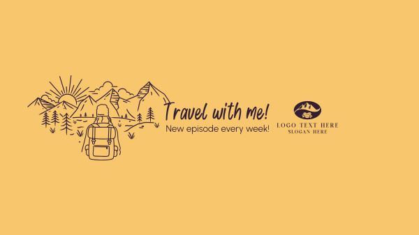 Travel with me! YouTube Banner Design Image Preview