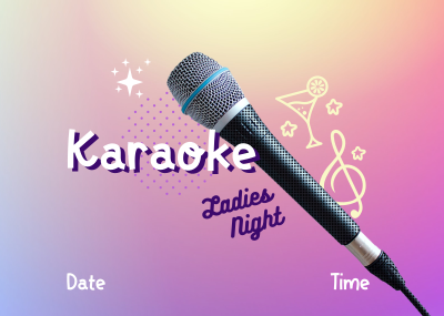 Karaoke Ladies Night Postcard Image Preview