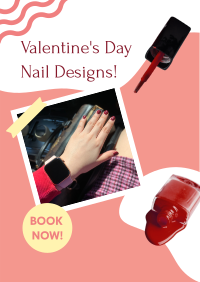 Valentines Day Nails Poster Design