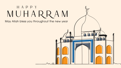 Minimalist Muharram Facebook event cover Image Preview