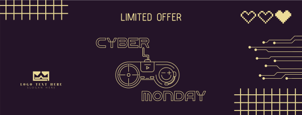 Cyber Monday Gaming Controller  Facebook Cover Design Image Preview