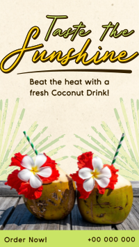 Sunshine Coconut Drink Facebook story Image Preview