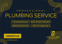 Simple Plumbing Service Postcard Design