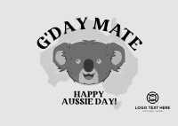 Happy Aussie Koala Postcard Design