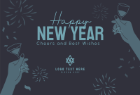 New Year Toast Greeting Pinterest board cover Image Preview