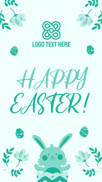 Cute Floral Bunny Easter TikTok video Image Preview