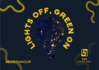 Lights Off Green On Postcard Design