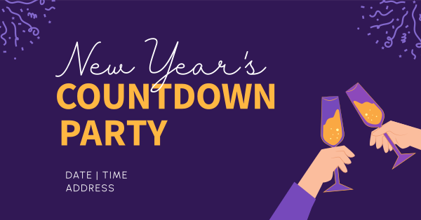 New Year's Toast to Countdown Facebook Ad Design Image Preview