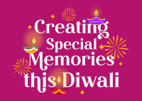 Diya Diwali Wishes Postcard Image Preview