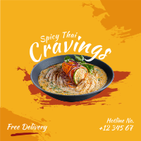 Spicy Thai Cravings Instagram Post Design
