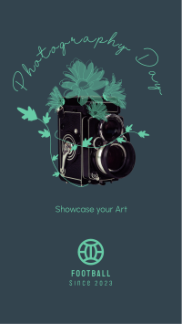 Old Camera and Flowers Facebook Story Design