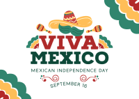 Viva Mexico Sombrero Postcard Image Preview