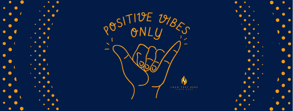 Positive Vibes Hand Sign Facebook Cover Design Image Preview