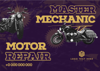 Motorcycle Repair Postcard Design