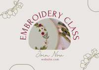Embroidery Class Postcard Design