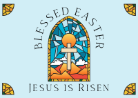 Easter Stained Glass Postcard Image Preview