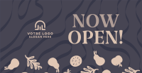Now Open Vegan Restaurant Facebook Ad Design
