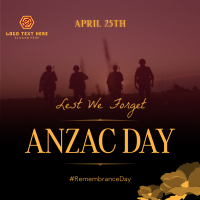 Silhouette Anzac Day Instagram post Image Preview