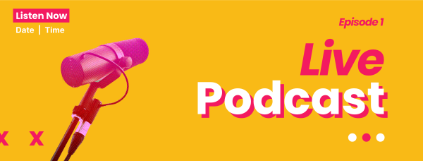Live Podcast Facebook Cover Design Image Preview