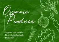 Organic Produce Postcard Design