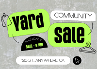 Community Yard Sale Thrift Postcard Image Preview
