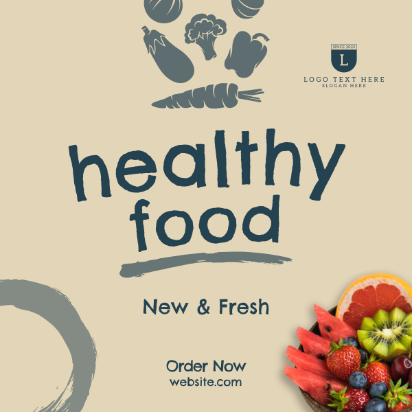 Fresh Healthy Foods Instagram Post Design Image Preview