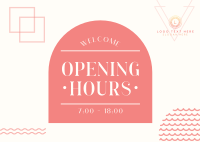 New Opening Hours Postcard Design
