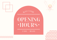 New Opening Hours Postcard Image Preview