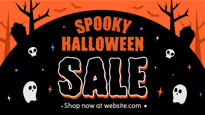 Spooky Ghost Sale Facebook event cover Image Preview