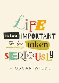 Life is Important Quote Poster Image Preview