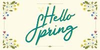 Floral Hello Spring Twitter post Image Preview