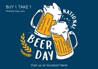 Beer Day Celebration Postcard Design