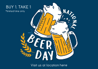 Beer Day Celebration Postcard Image Preview